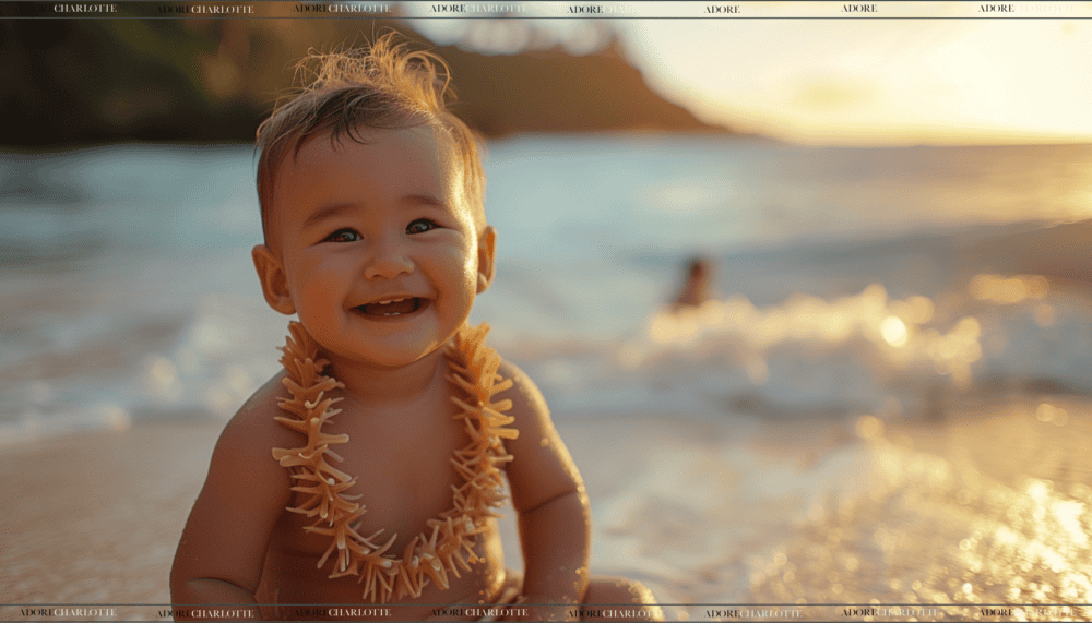 Middle Names for Boys adorable cute baby boy on a beach at sunset