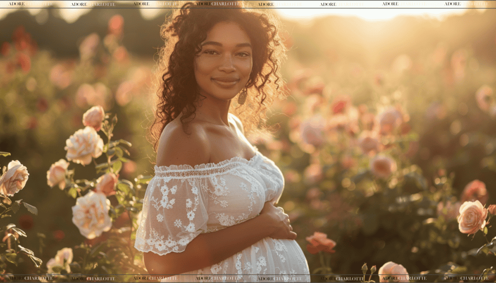 Middle Names for Lucas Beautiful pregnant black woman in a field of flowers