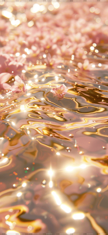 Yellow and pink Glitter Water Phone Wallpapers.