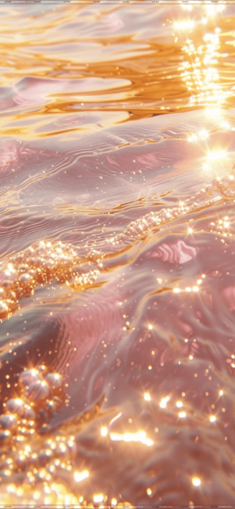 Pink and gold clear ocean.