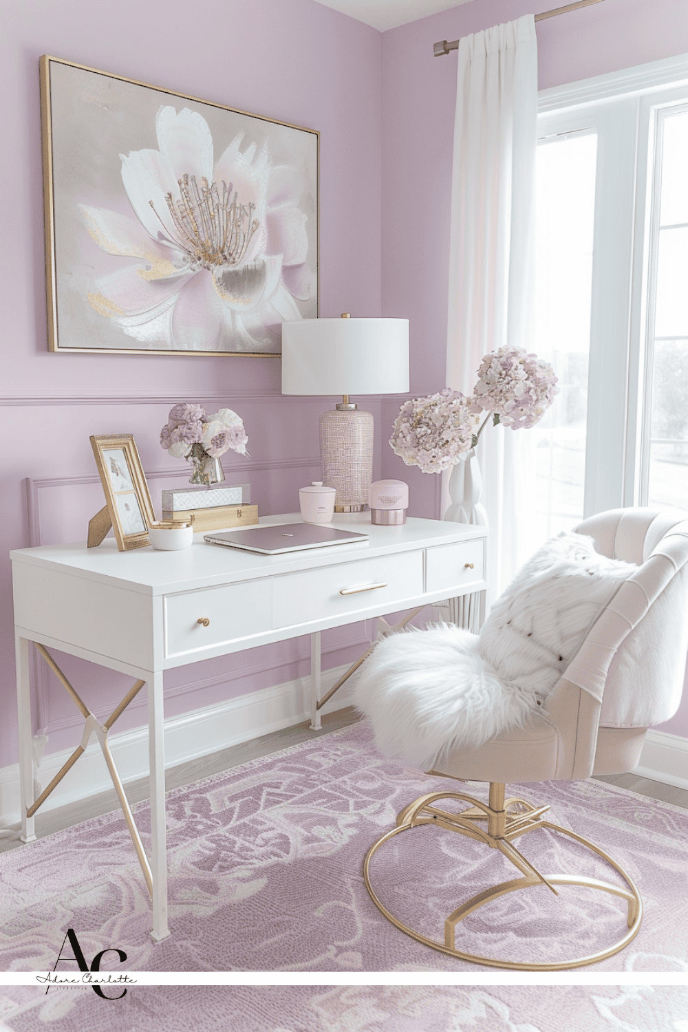 lavender office wall paint