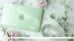 Green aesthetic laptop