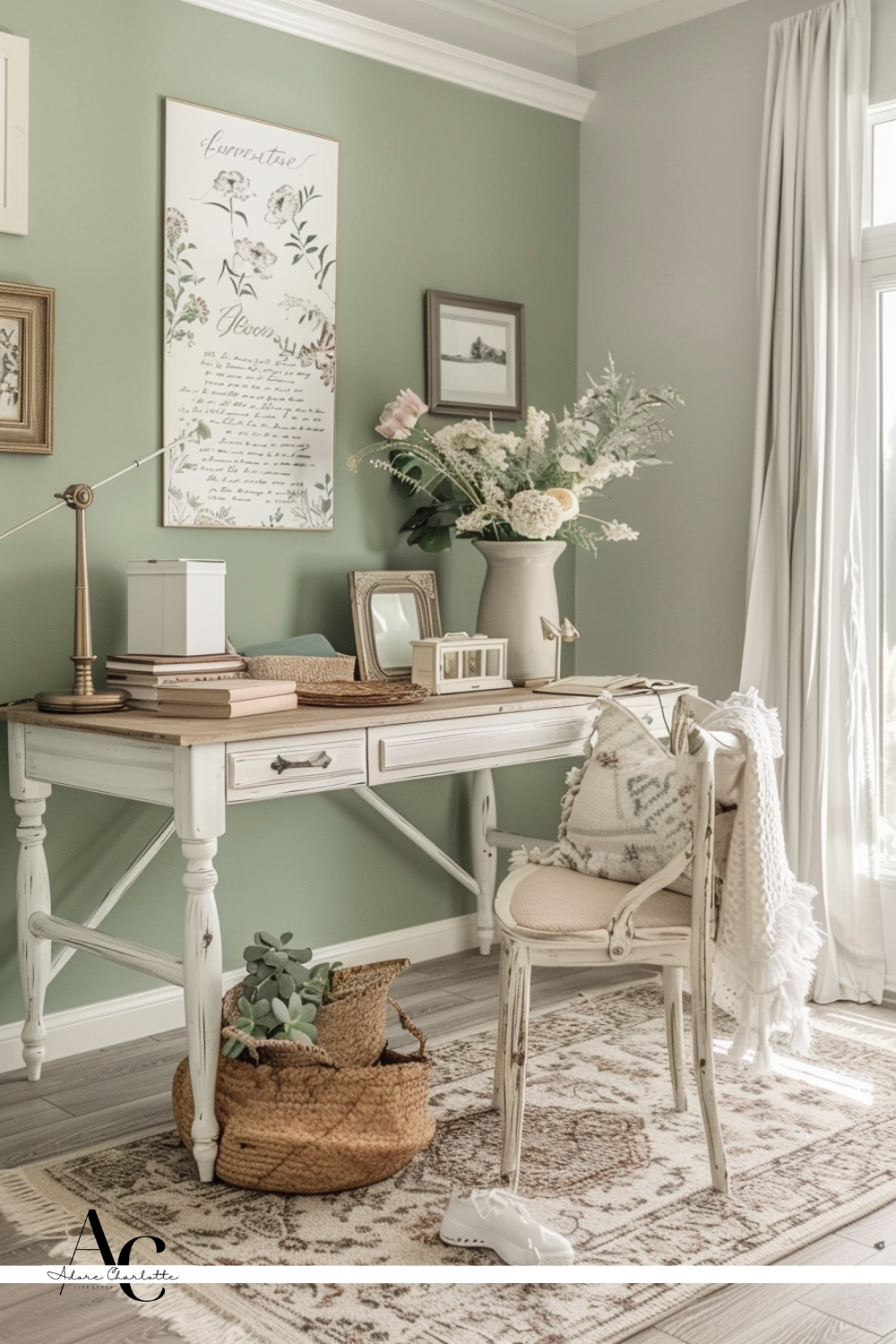best colors for home office Sage Green