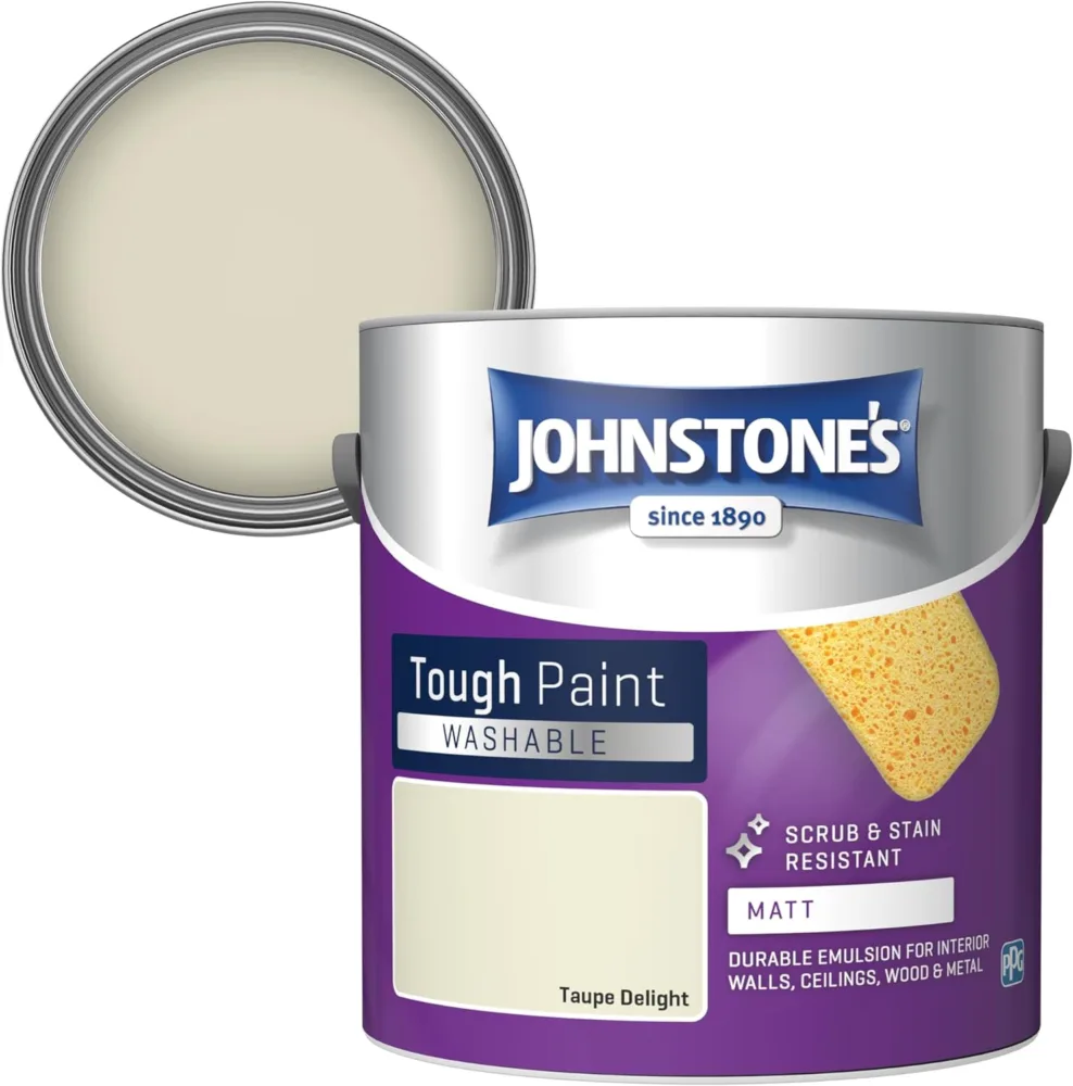 Taupe home office wall paint.