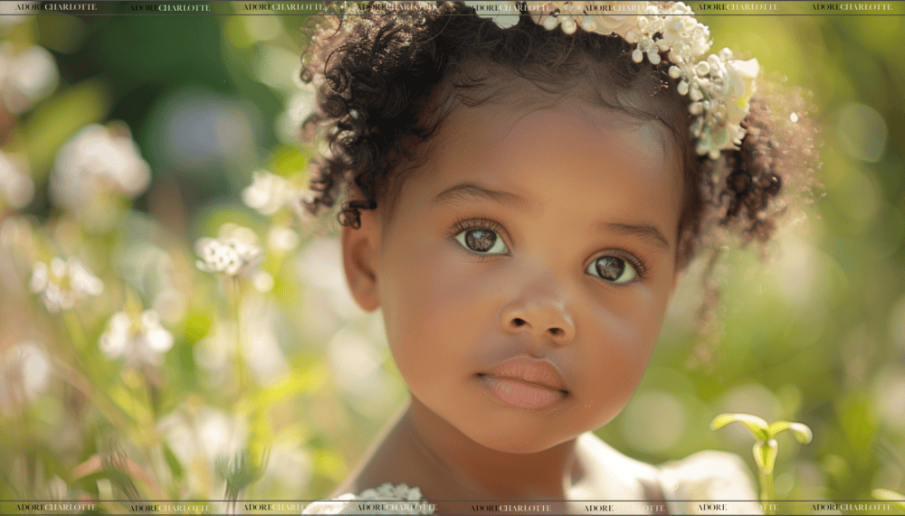 Black Baby Girl Names close up of a beautiful toddler with flower headband