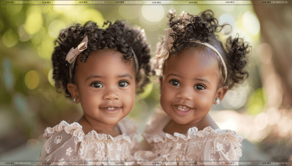 two adorable black toddler girls