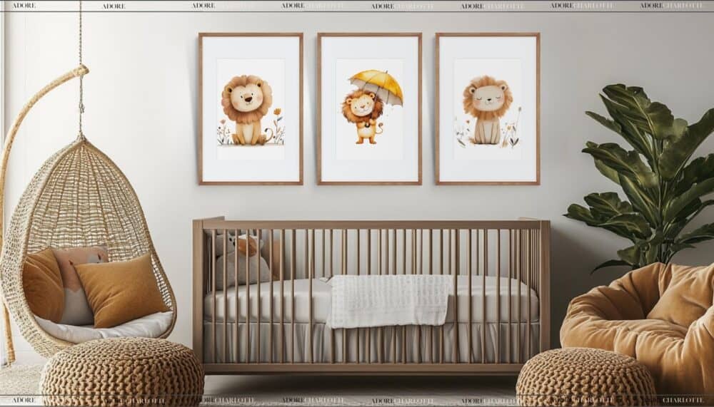 Adorable FREE Baby Lion Animals Nursery Wall Art Printable