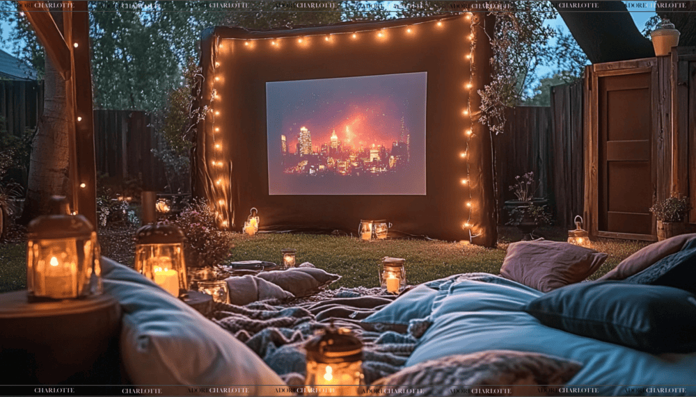 Outdoor group movie night