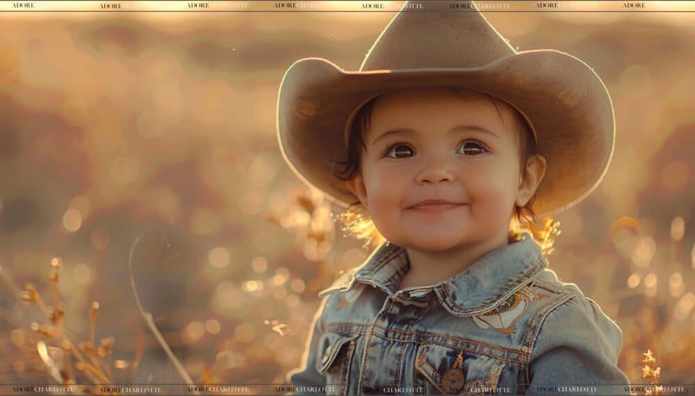 cute baby girl dressed as a cowgirl