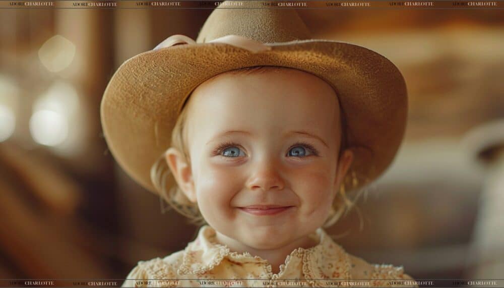 Blue eyed baby cowgirl