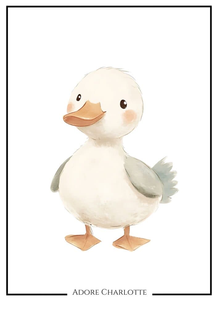 Baby Animals Nursery Wall Art duck