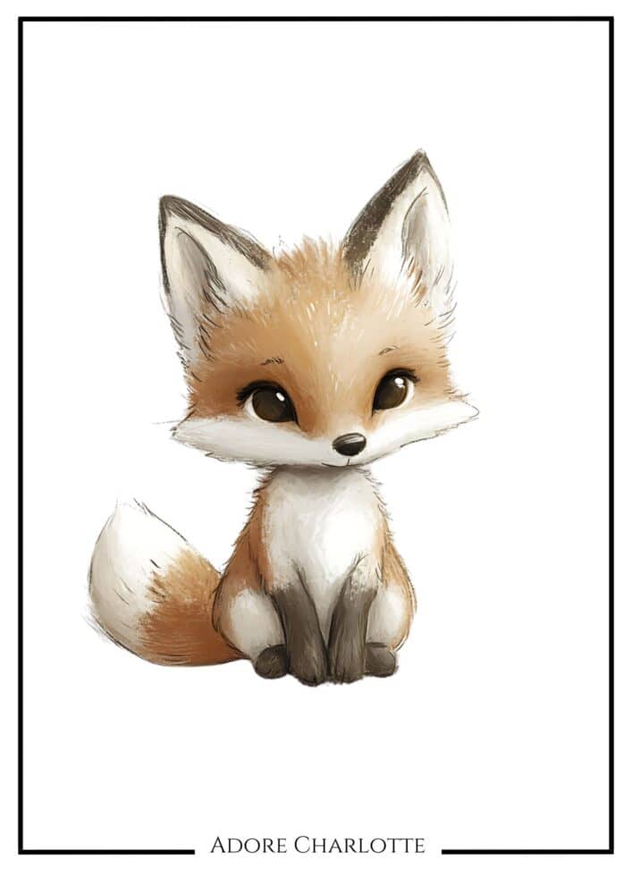 Baby Animals Nursery Wall Art fox