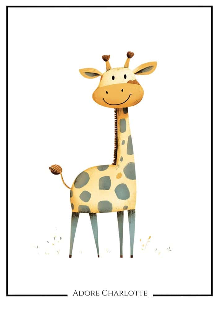 Baby Animals Nursery Wall Art giraffe