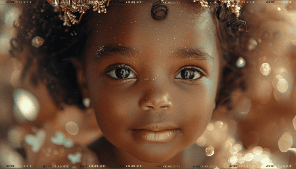 Stunning black toddler with glitter.