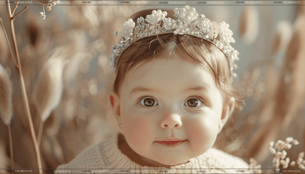 Goddess toddler in a white crown