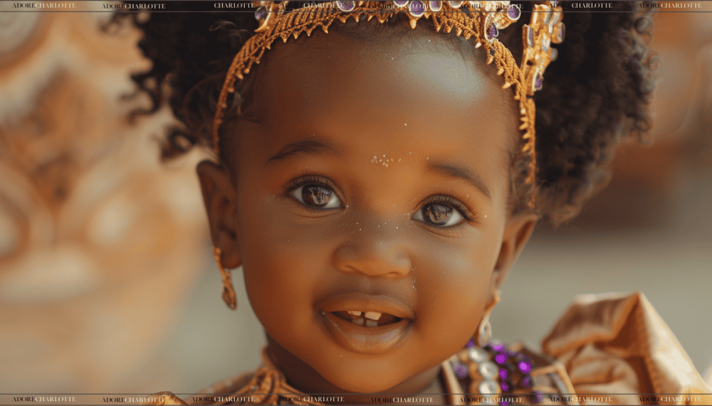 stunning princess with purple crown.