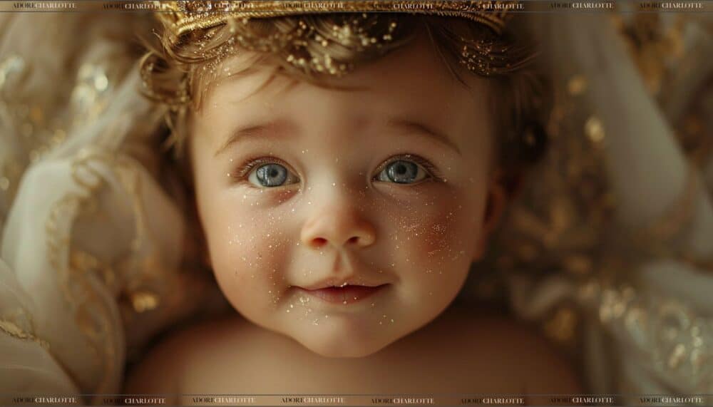 Adorable baby with blue eyes