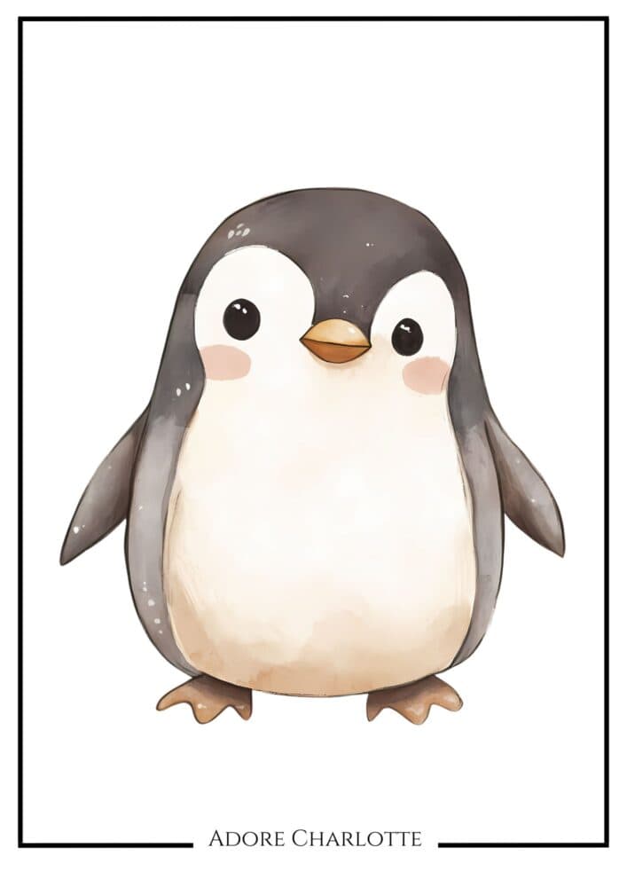 Baby Animals Nursery Wall Art penguin