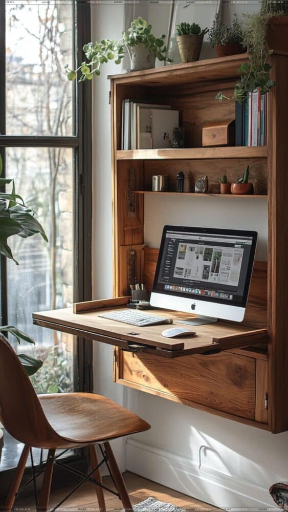 Small Living Room Ideas work space desk.