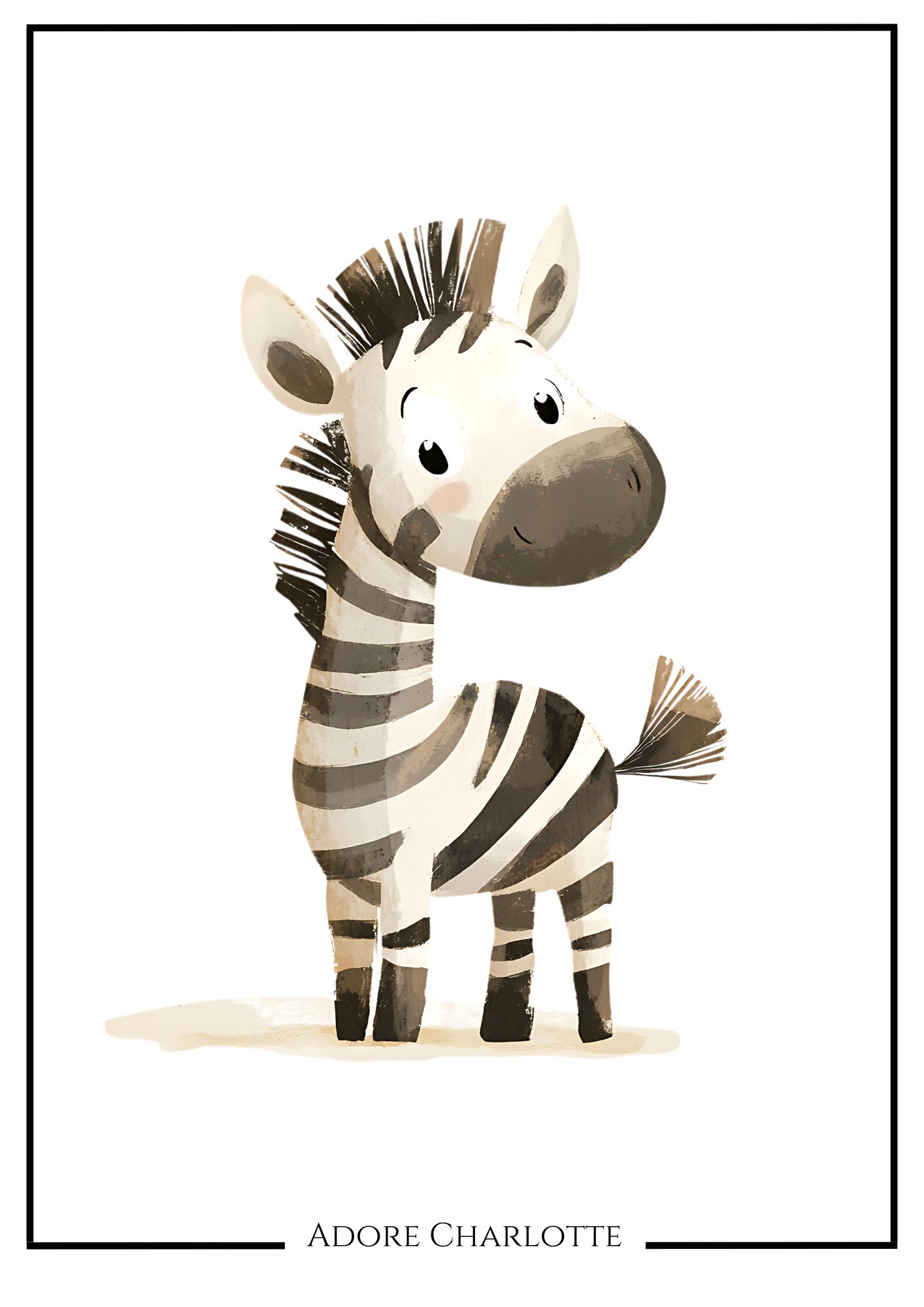 Baby Animals Nursery Wall Art zebra