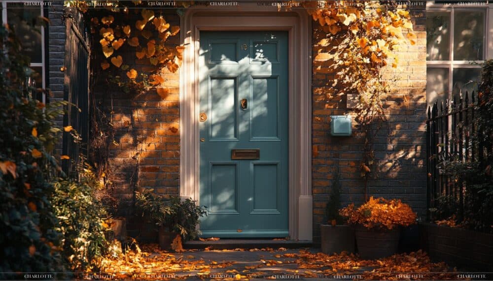 Boost Your Home's Curb Appeal stunning front door painted sage greeny blue.