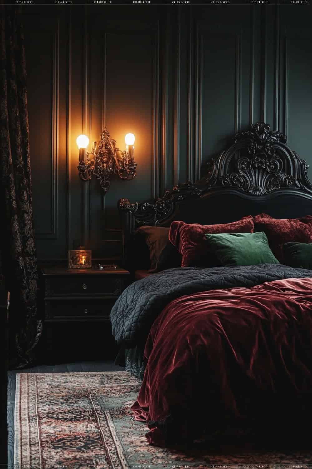 Dark Gothic Elegance Witchy Bedroom Ideas.