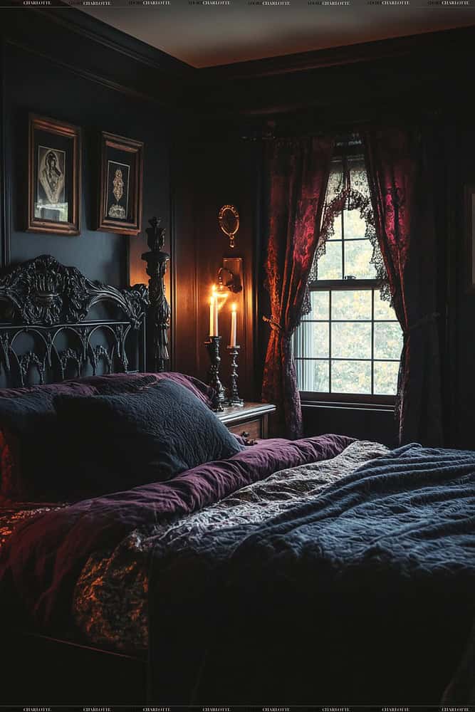 Dark and Dreamy Rustic Boho Witchy Bedroom