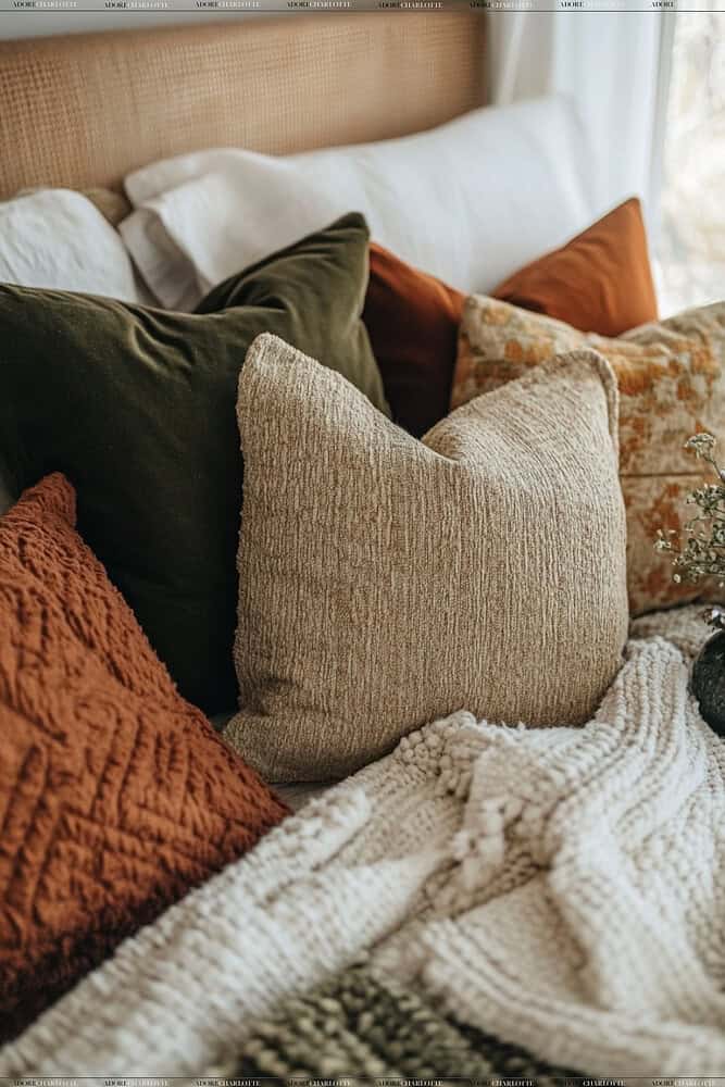 Earthy Tones Fall bedroom Decor Ideas