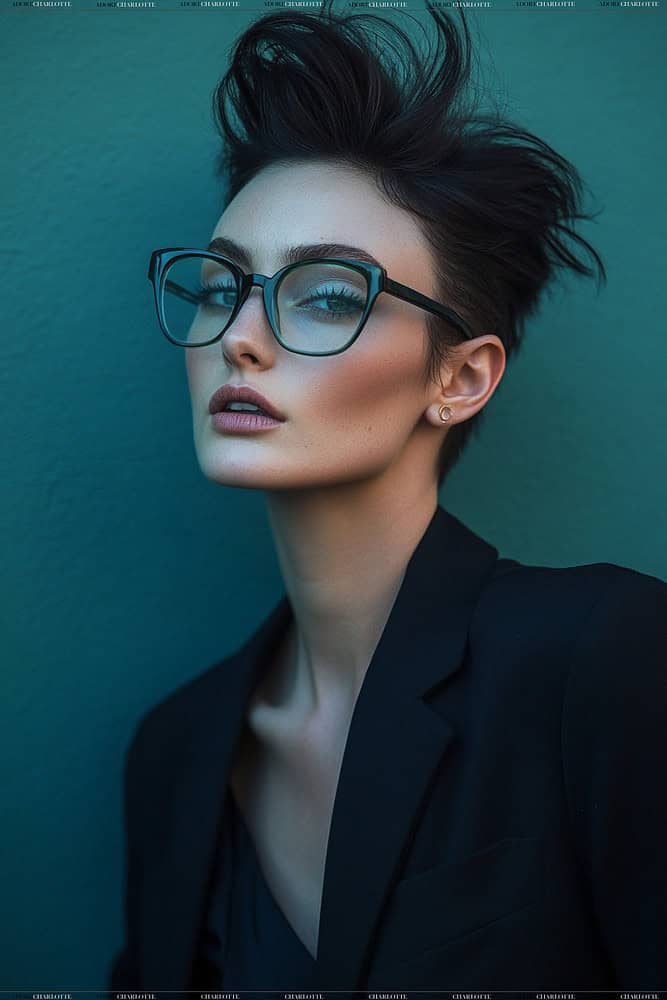 Faux hawk hairstyles for women with glasses