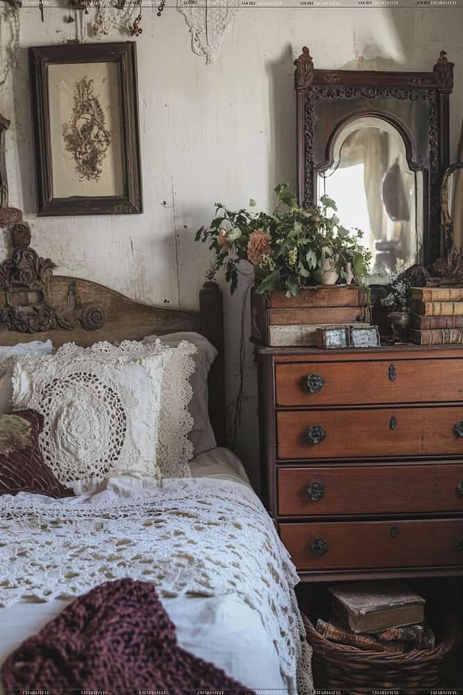 Vintage Rustic Boho Witchy Bedroom