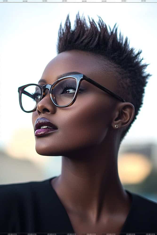 short and spiky hairstyles for women with glasses