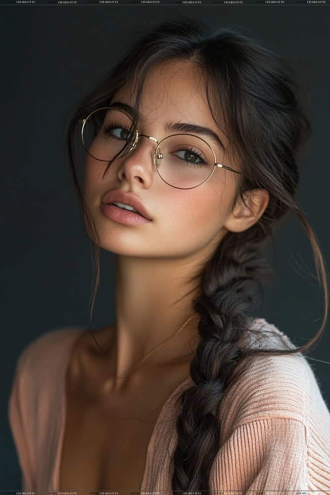 side braid hairstyles for women with glasses