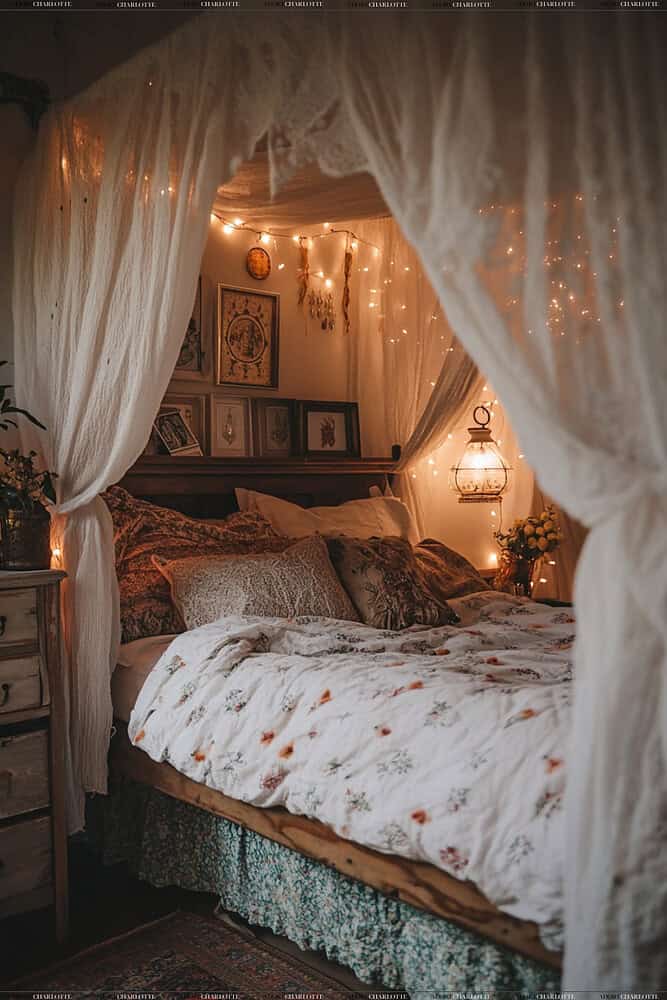 Whimsical Rustic Boho Witchy Bedroom